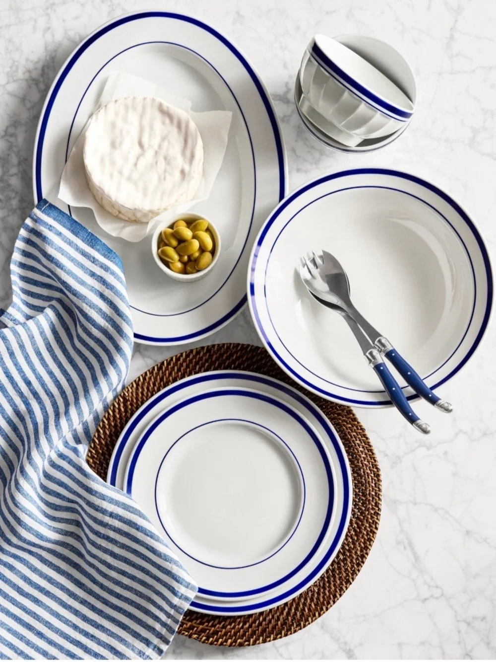 Set of 4 - Williams-Sonoma BRASSERIE BLUE 9